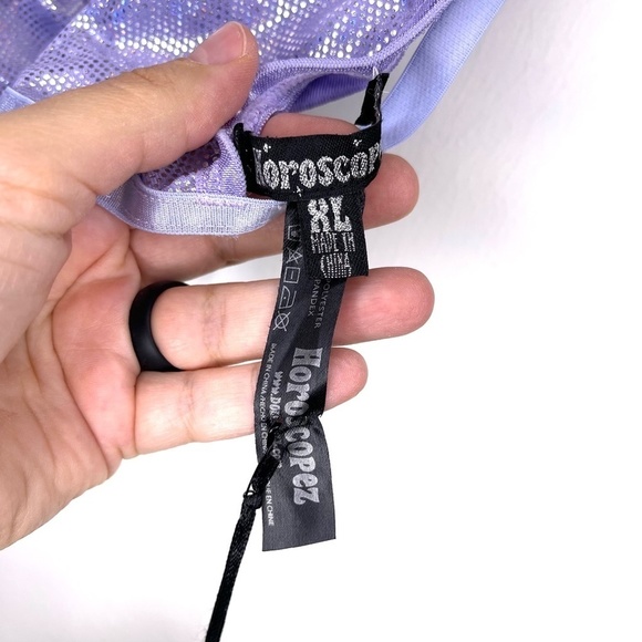 Dolls Kill Zenned Out Pisces Charm Bra Purple Amethyst Horoscopez - Picture 10 of 11